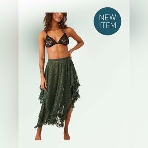 FREE PEOPLE French Courtship Half Slip / Evergreen NWOT